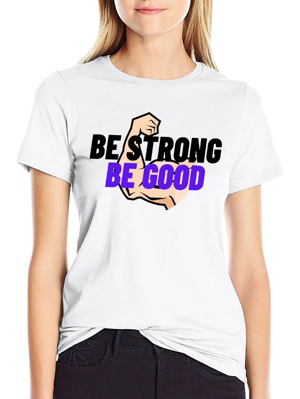 Be Strong Be Good Black Graphic Tee
