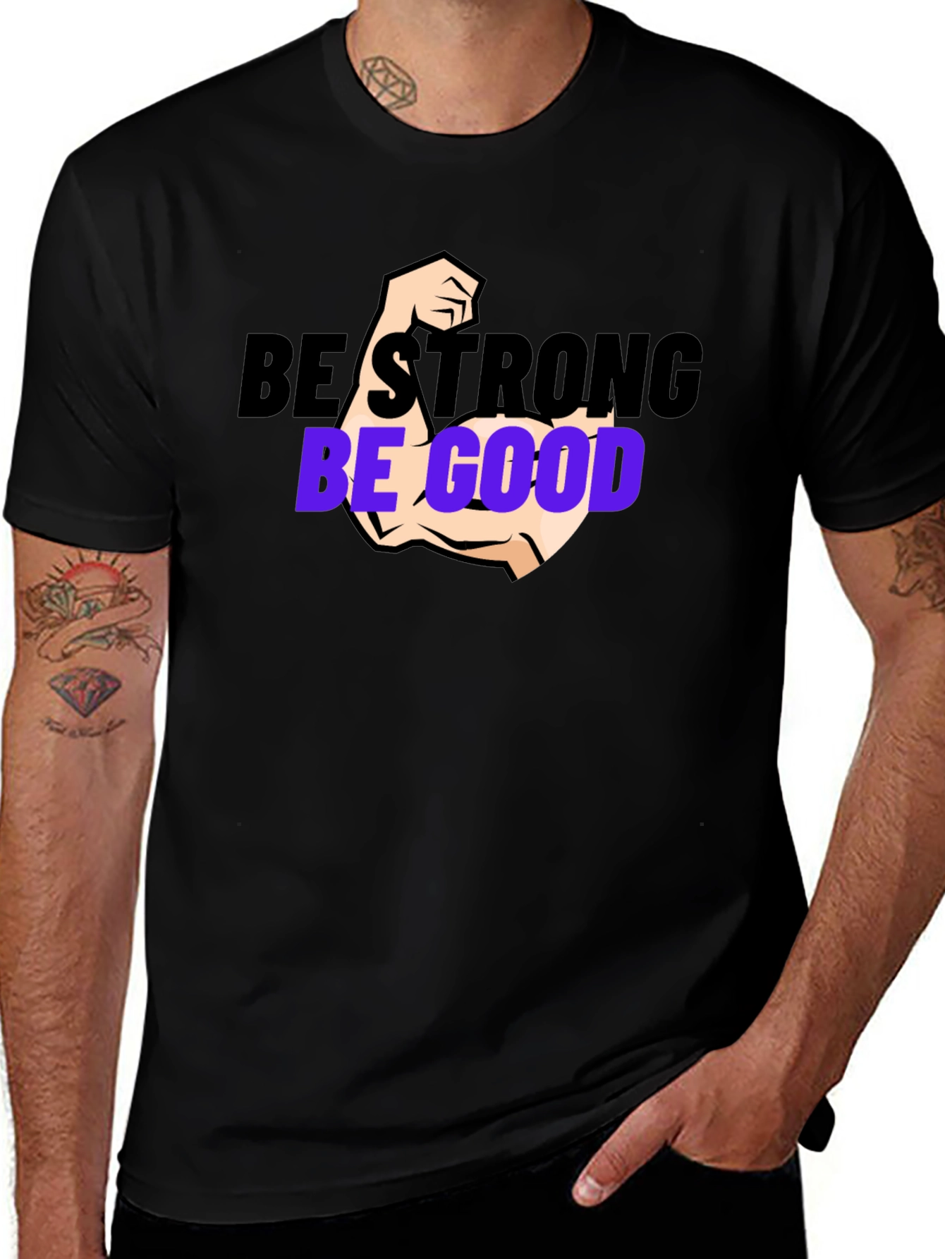 Be Strong Be Good Black Graphic Tee