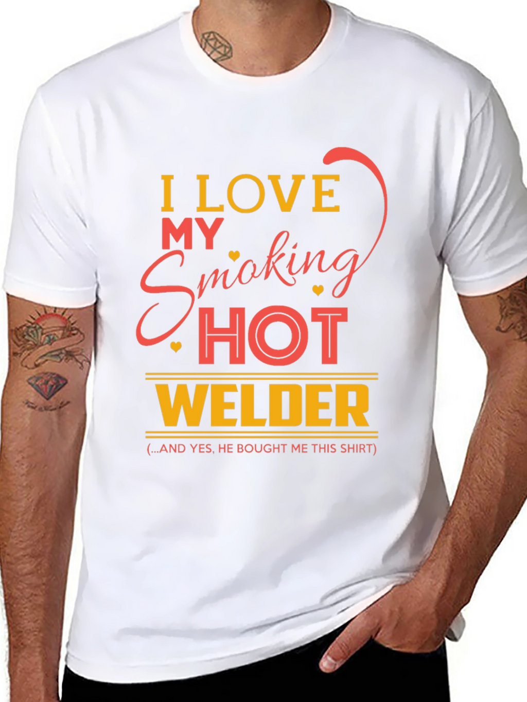 I Love My Smoking Hot Welder Graphic T-Shirt