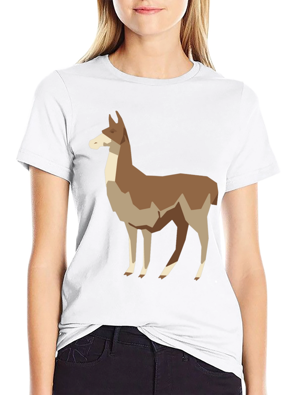 Geometric Llama Graphic Tee - Mens Black T-Shirt
