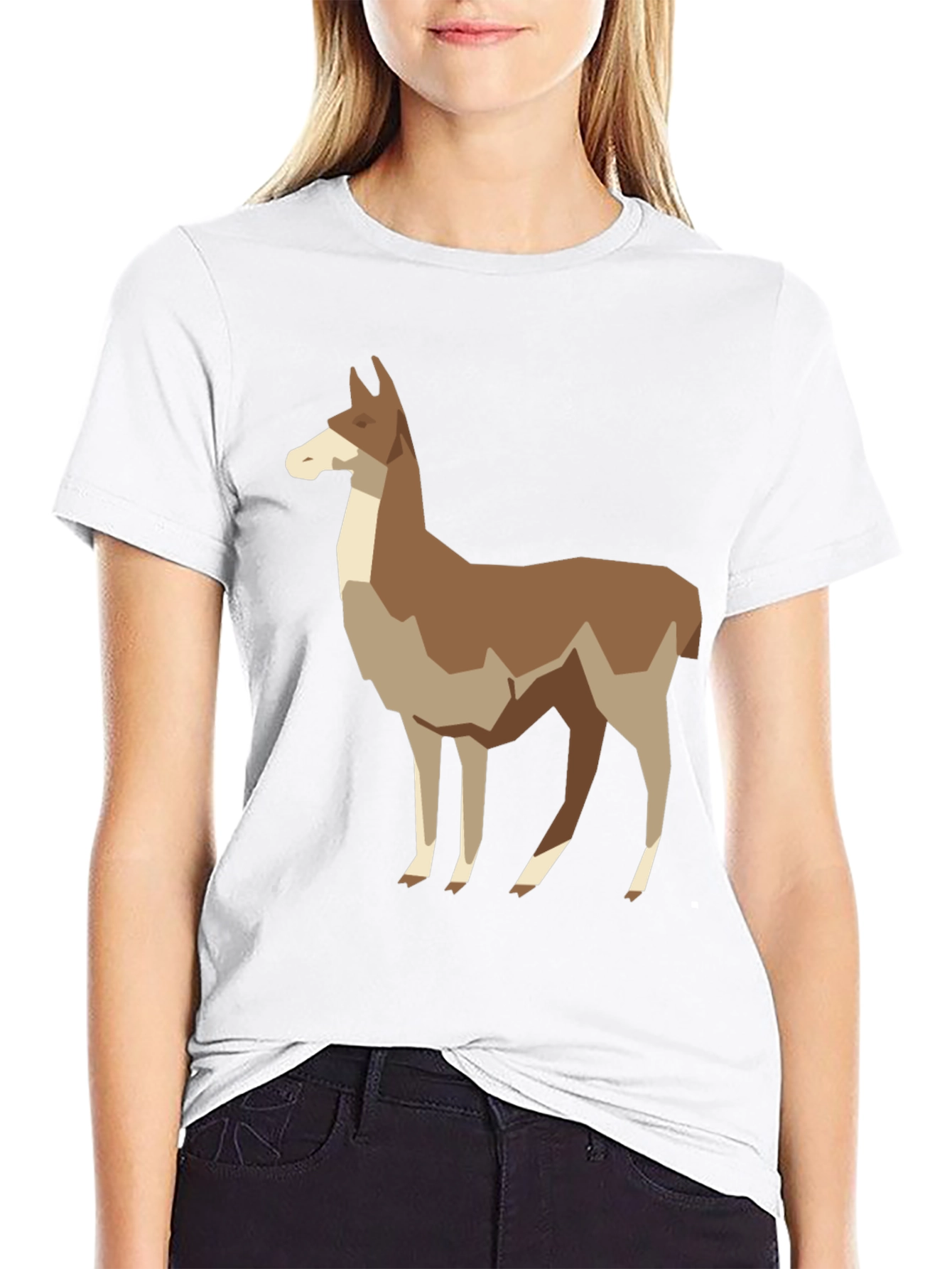 Geometric Llama Graphic Tee - Mens Black T-Shirt