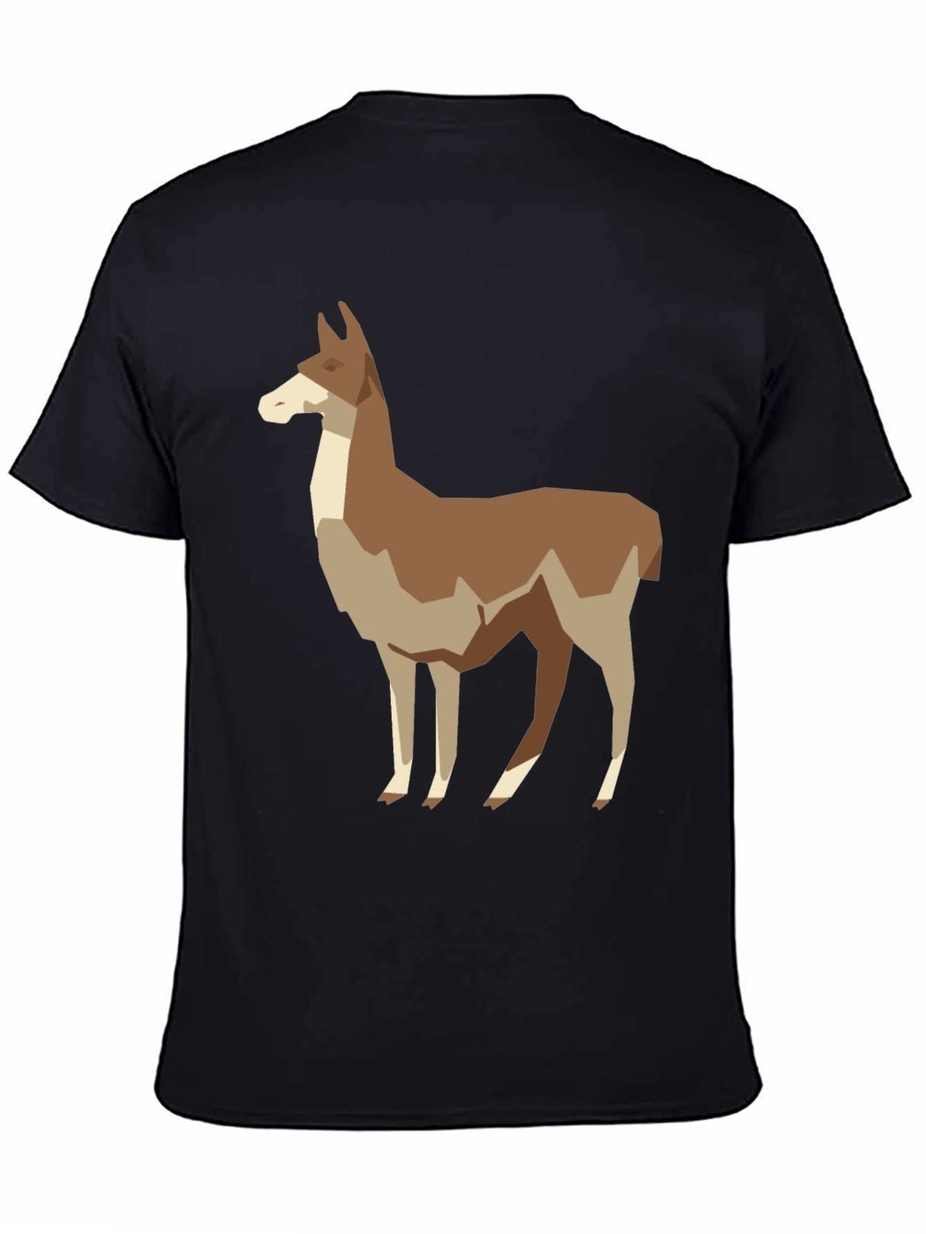 Geometric Llama Graphic Tee - Mens Black T-Shirt