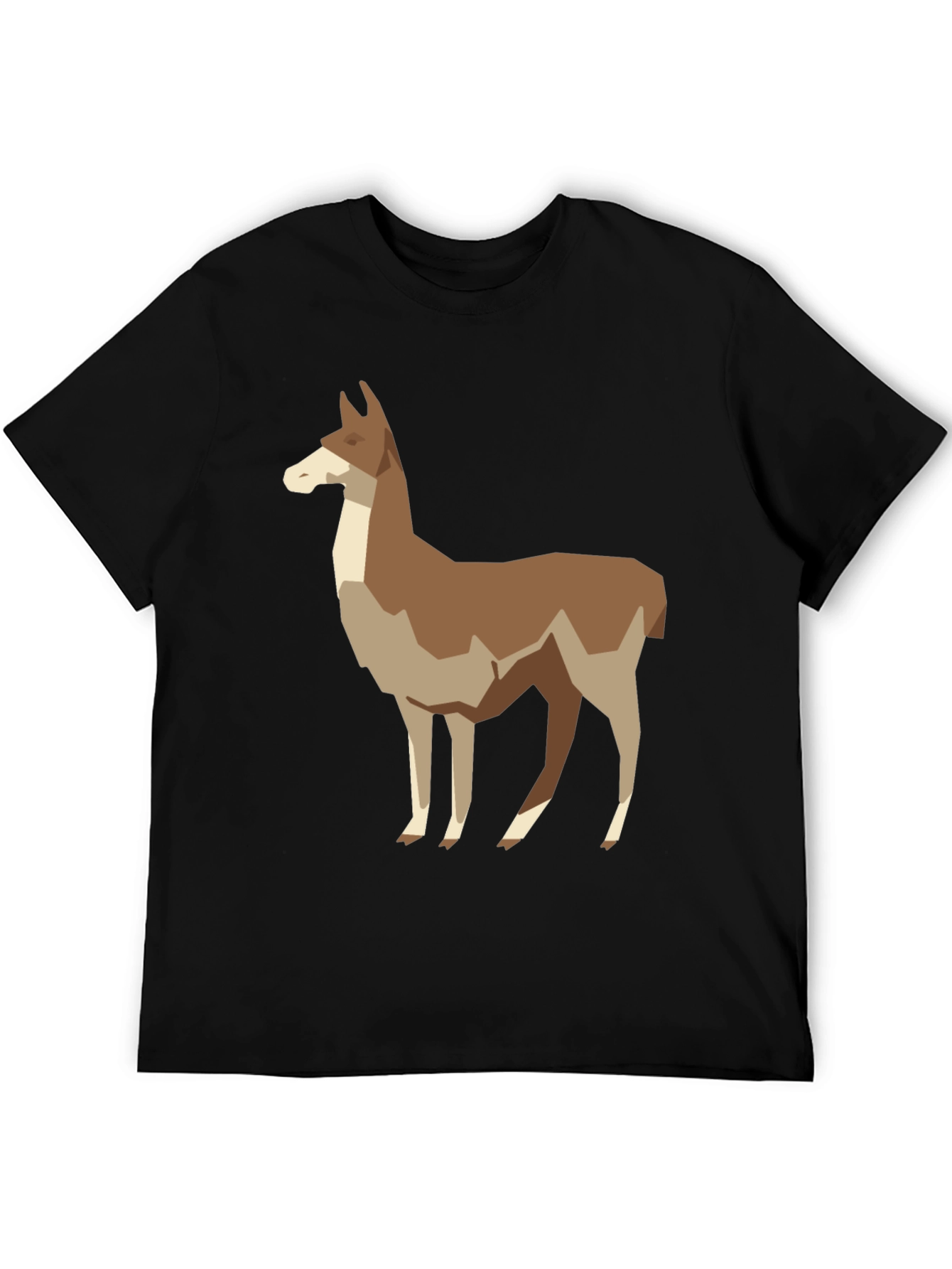 Geometric Llama Graphic Tee - Mens Black T-Shirt