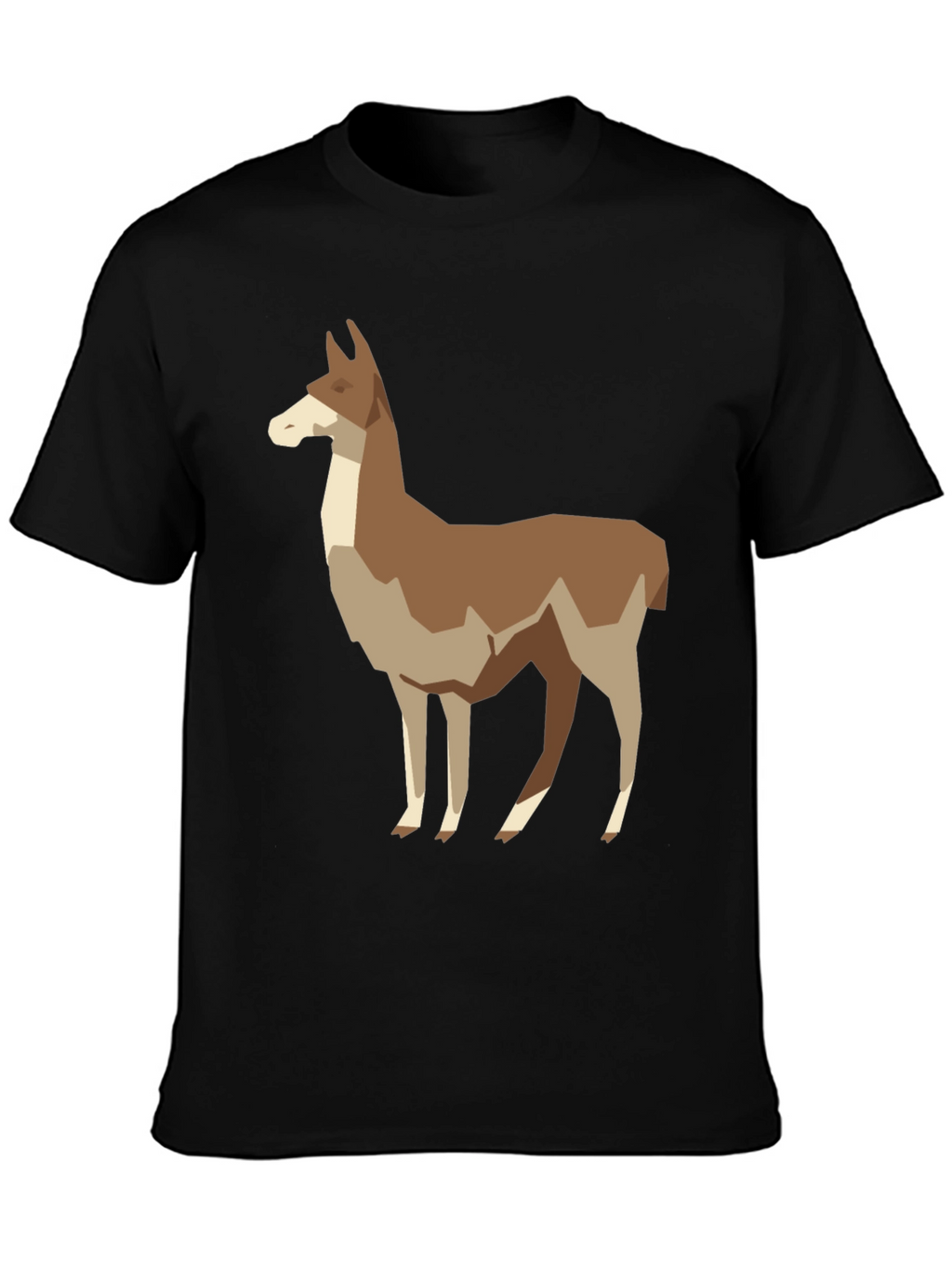 Geometric Llama Graphic Tee - Mens Black T-Shirt