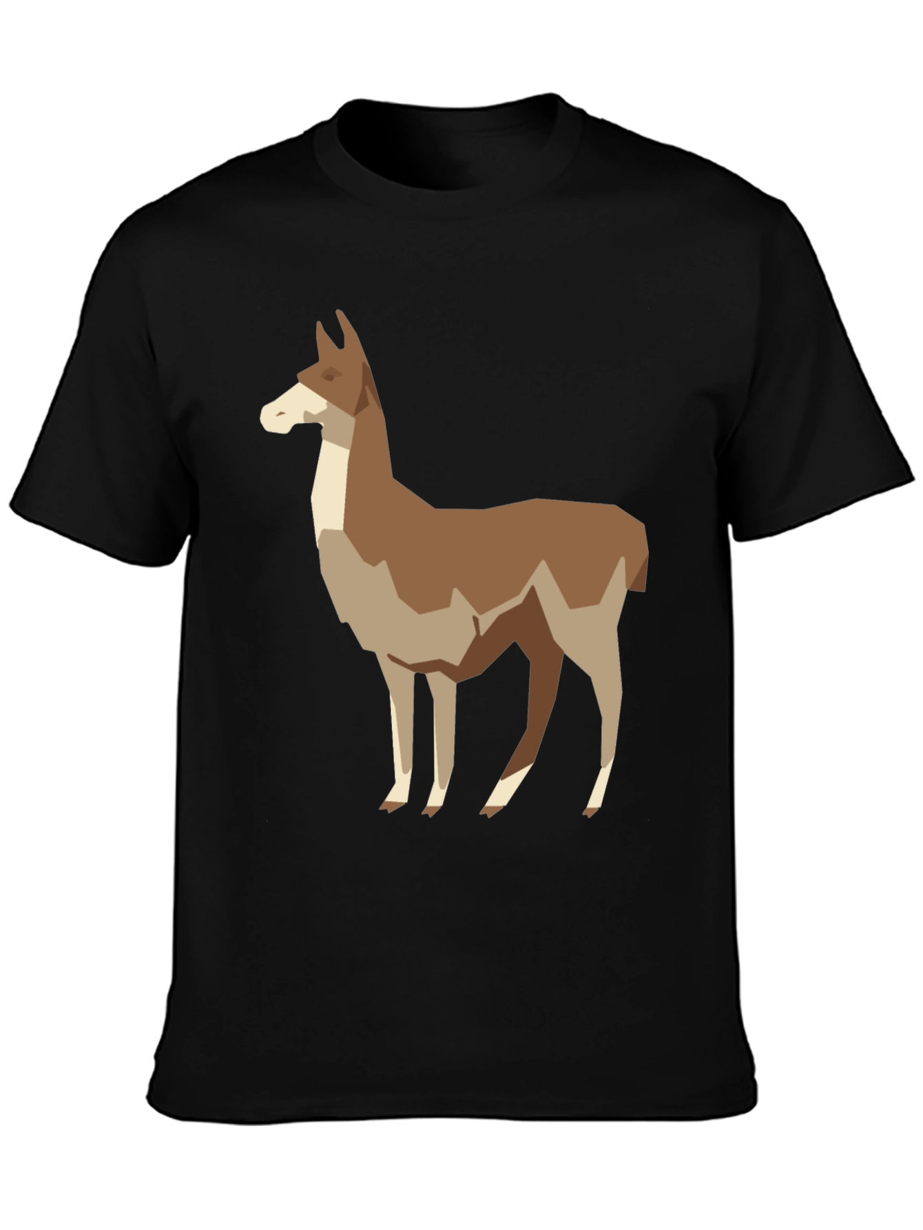 Geometric Llama Graphic Tee - Mens Black T-Shirt