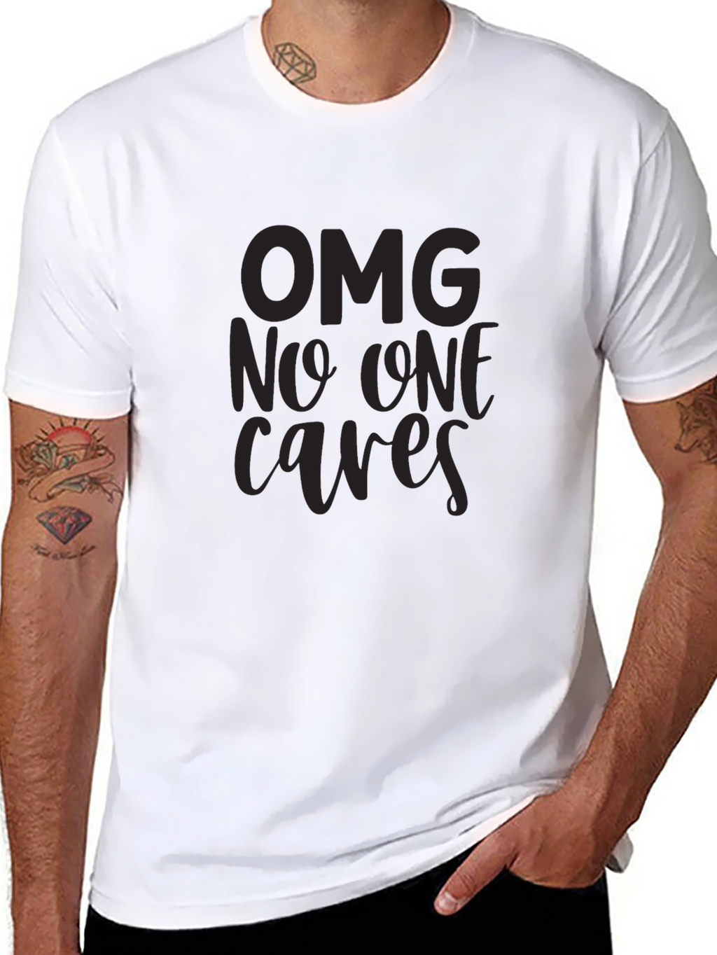 OMG No One Cares Graphic T-Shirt - Black