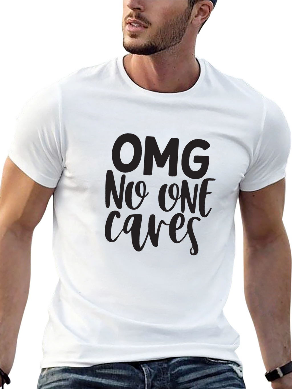 OMG No One Cares Graphic T-Shirt - Black