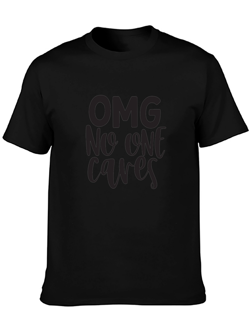 OMG No One Cares Graphic T-Shirt - Black