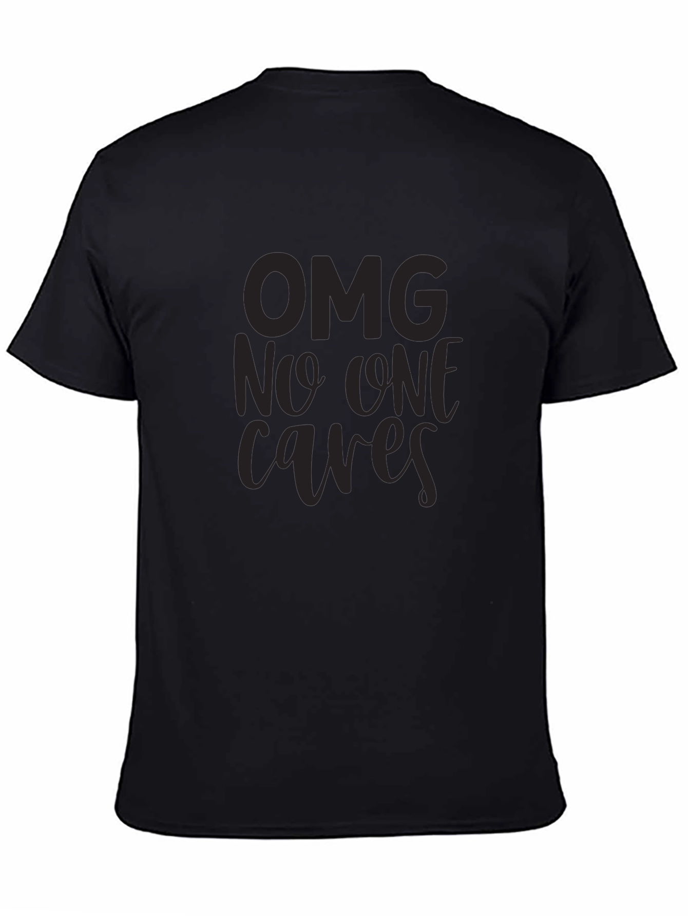 OMG No One Cares Graphic T-Shirt - Black