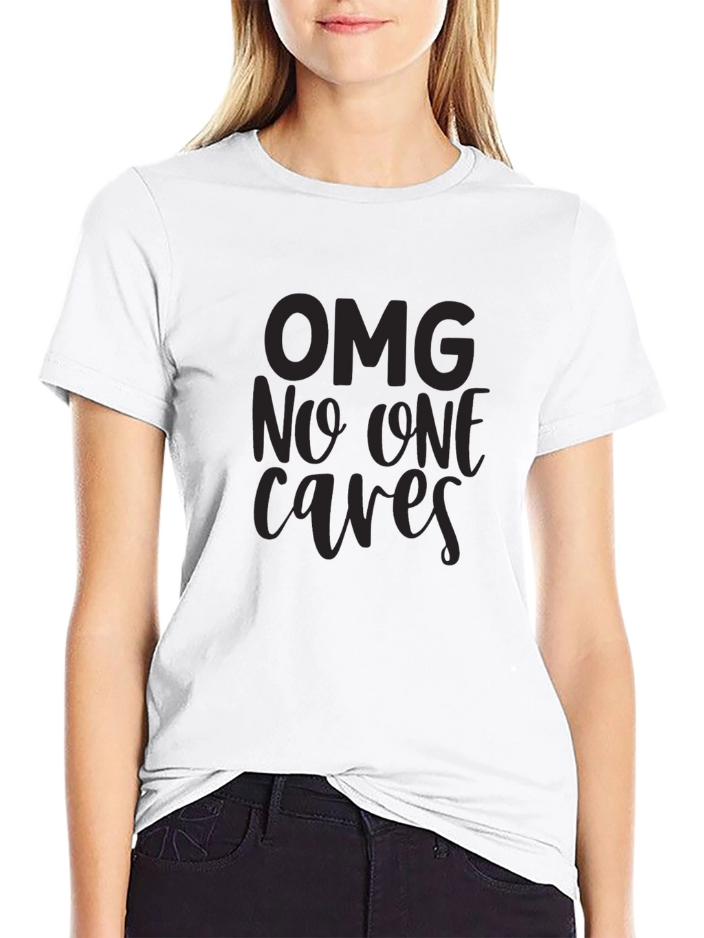 OMG No One Cares Graphic T-Shirt - Black