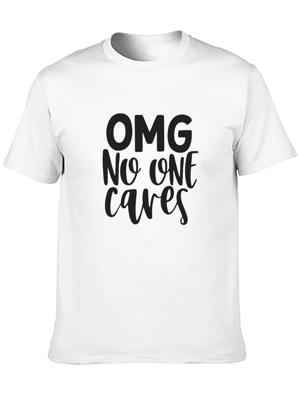 OMG No One Cares Graphic T-Shirt - Black
