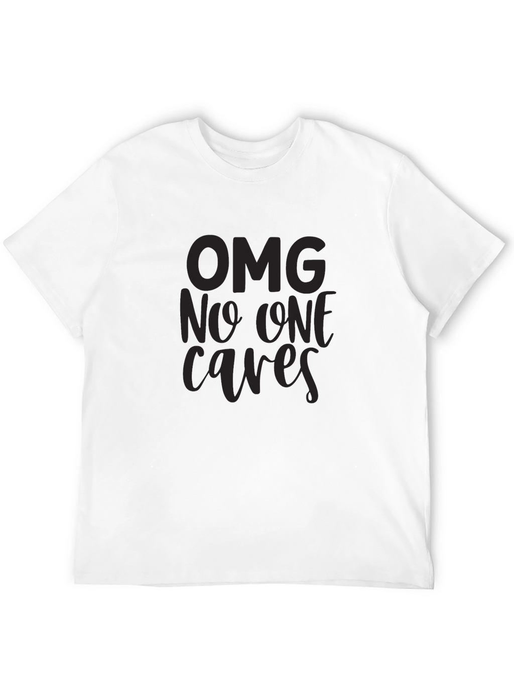 OMG No One Cares Graphic T-Shirt - Black