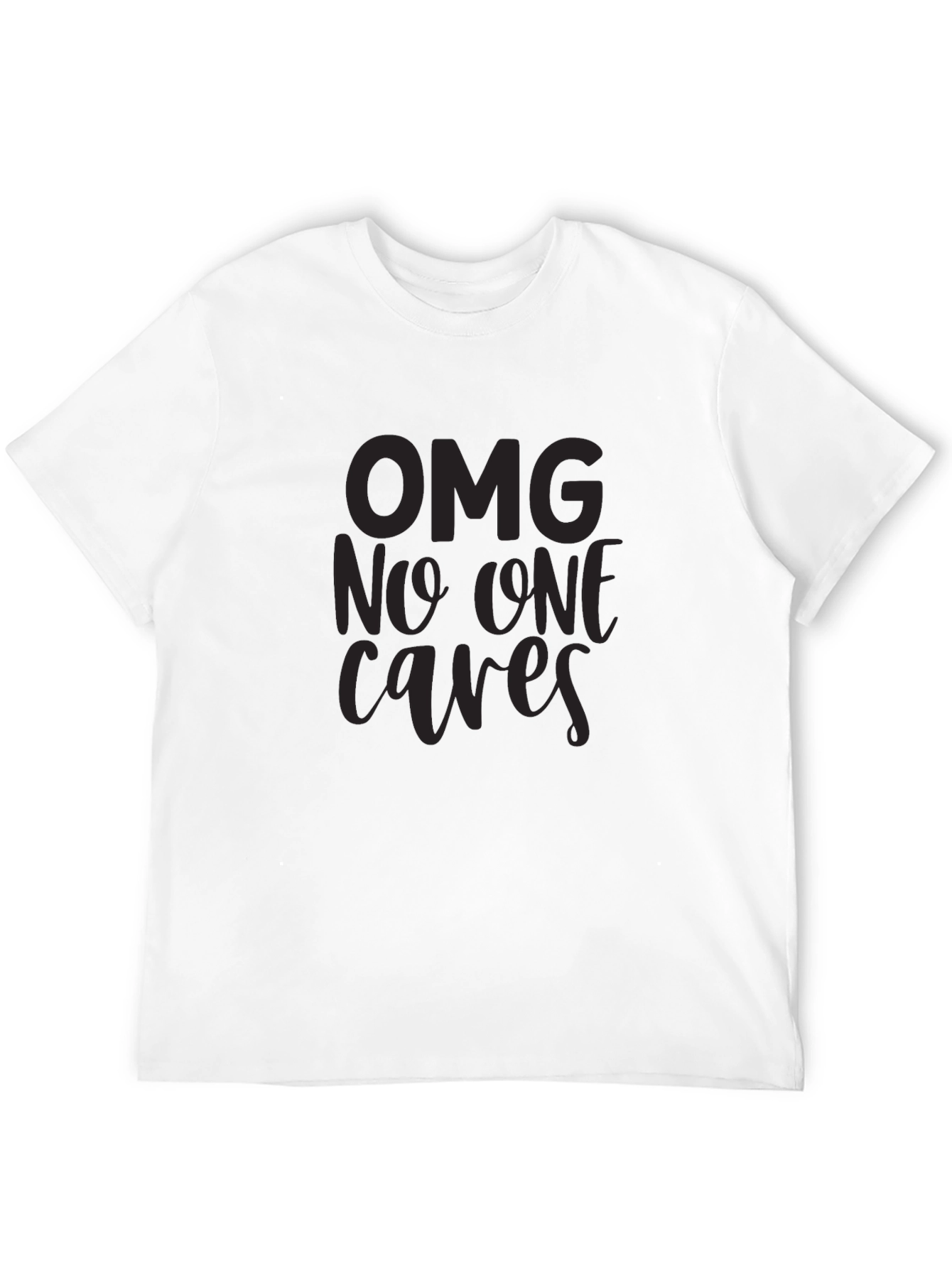 OMG No One Cares Graphic T-Shirt - Black