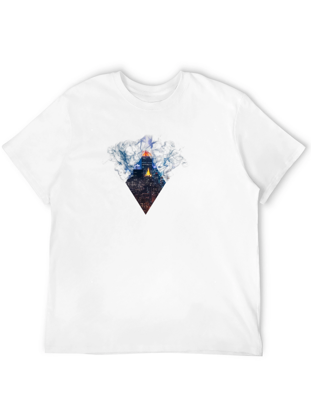 Cityscape Prism Graphic Tee - Modern Mens Black T-Shirt
