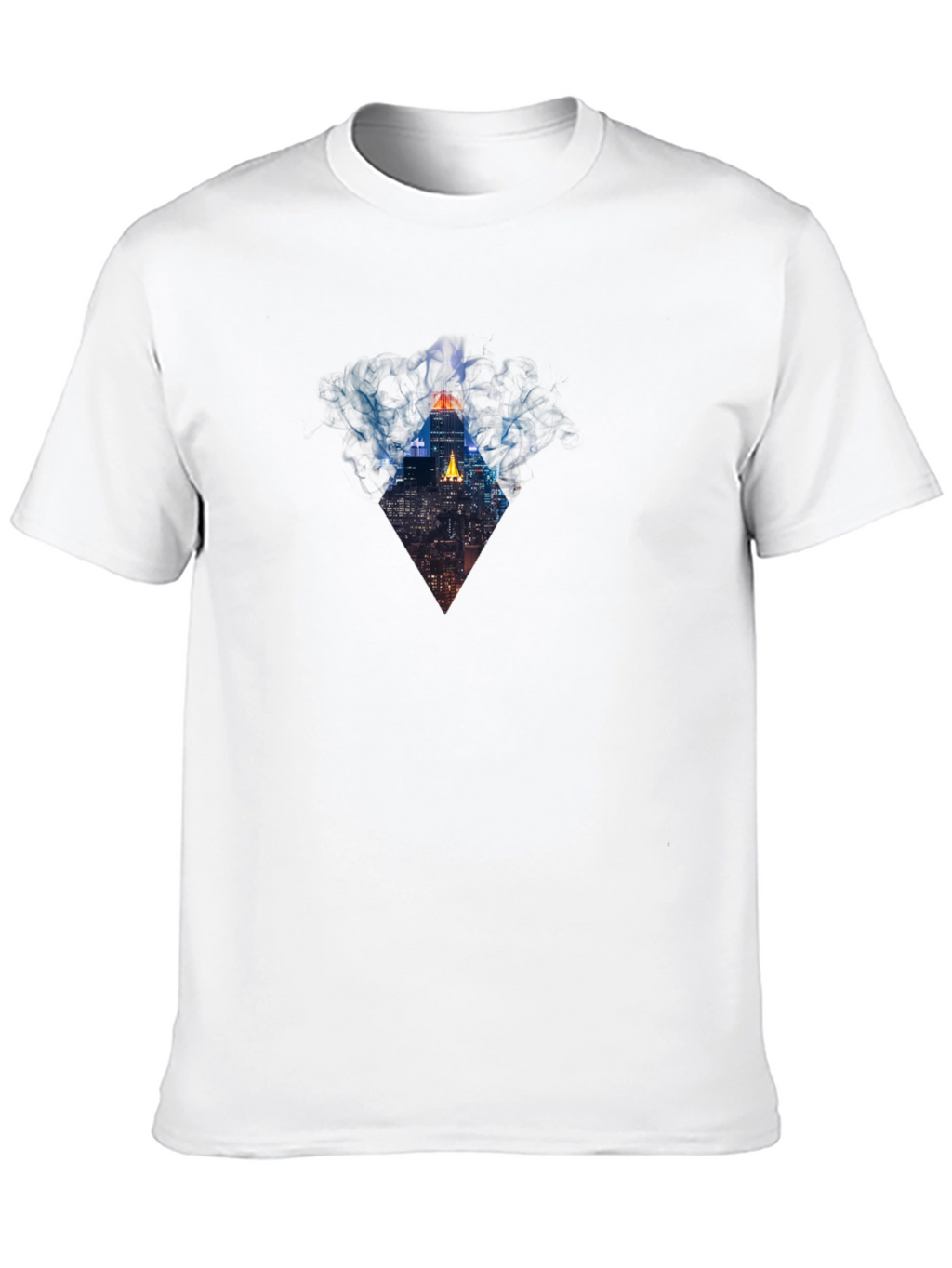 Cityscape Prism Graphic Tee - Modern Mens Black T-Shirt