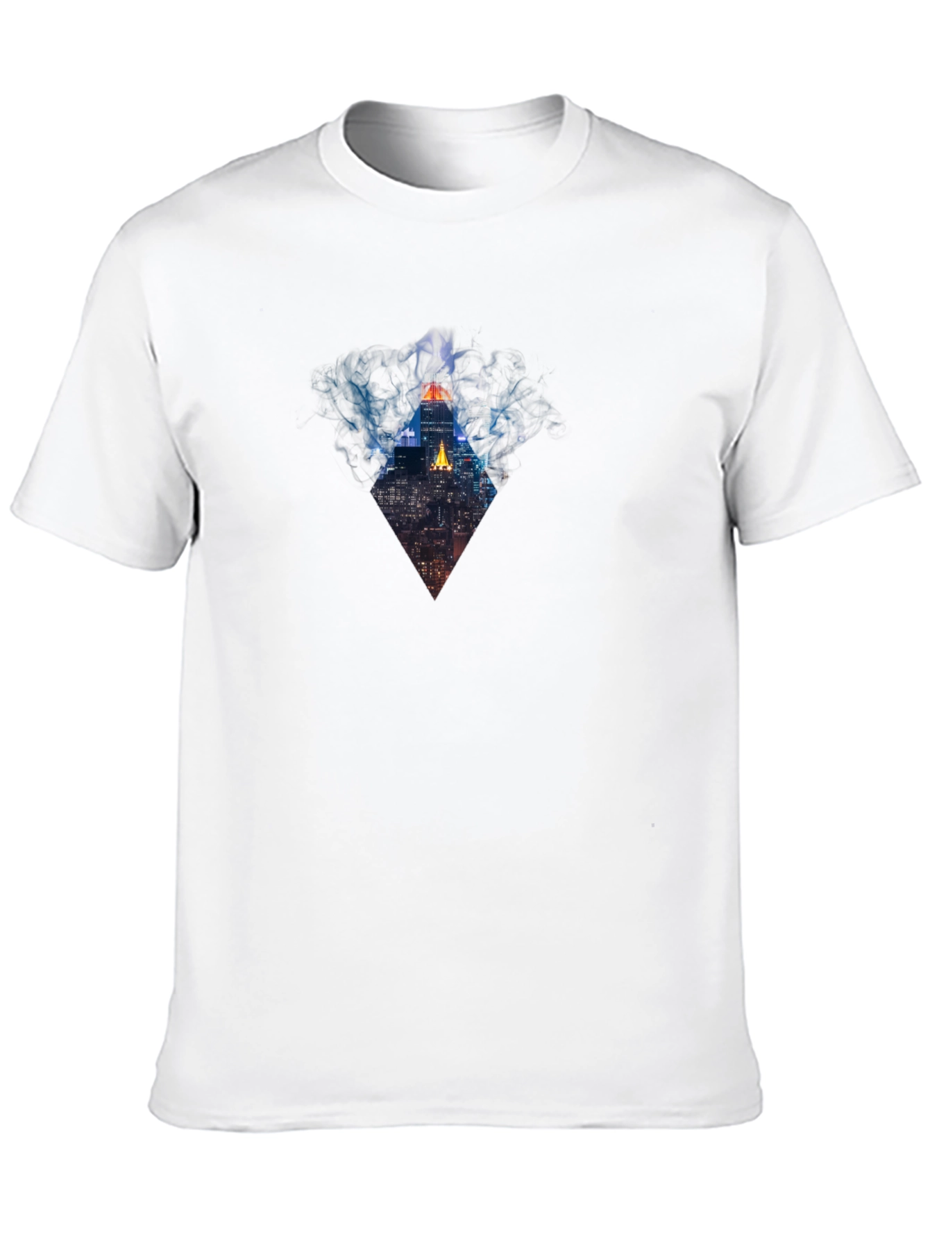 Cityscape Prism Graphic Tee - Modern Mens Black T-Shirt