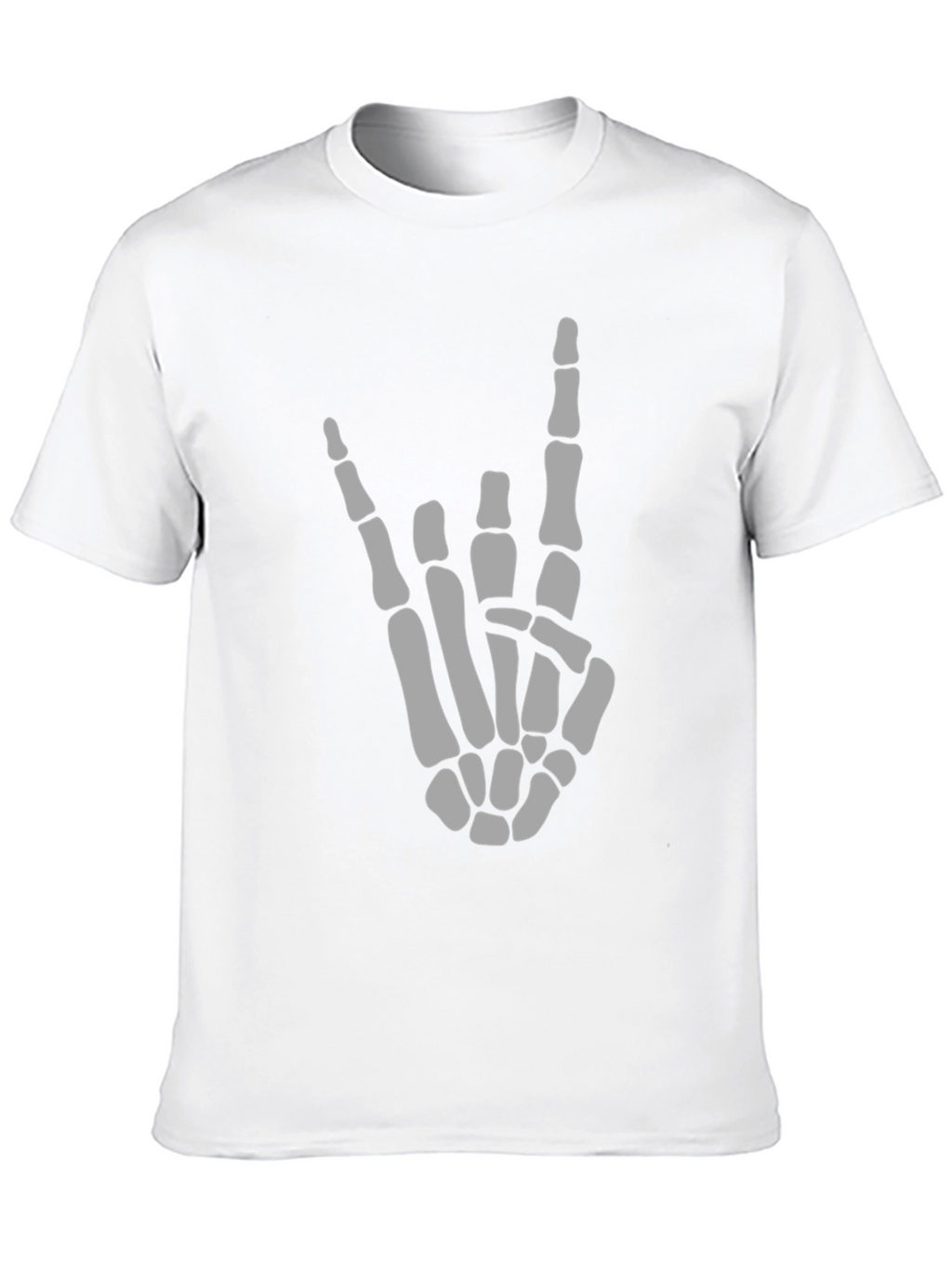 Skeleton Hand Rock On Black T-Shirt