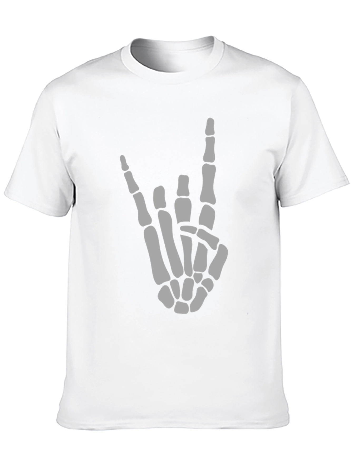 Skeleton Hand Rock On Black T-Shirt