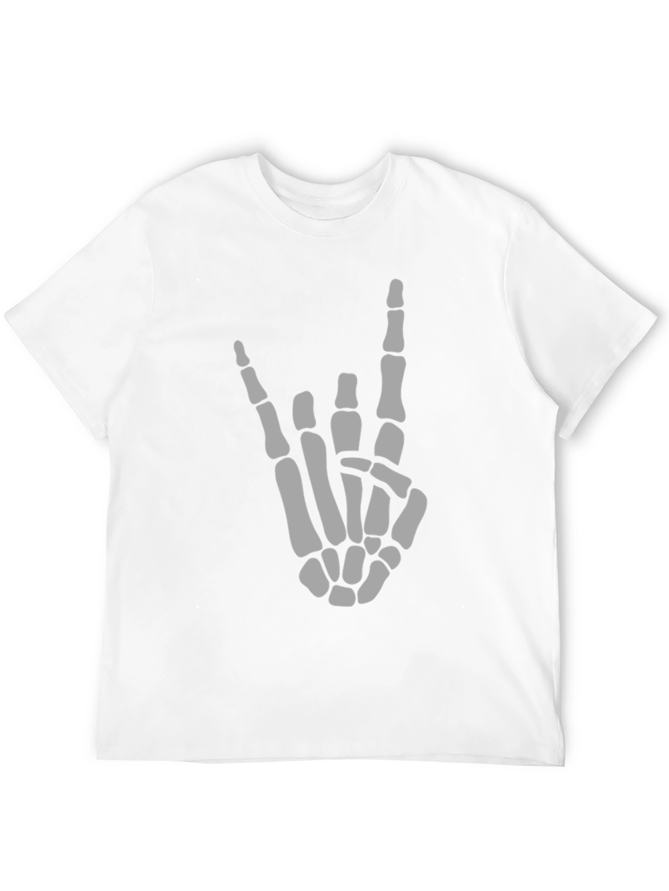 Skeleton Hand Rock On Black T-Shirt
