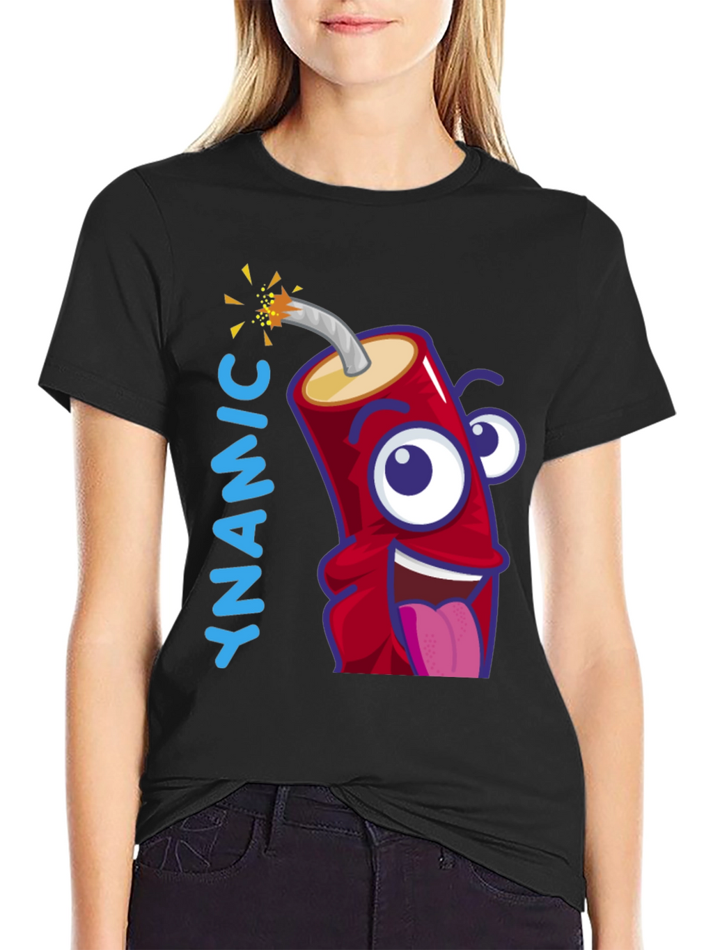 Dynamic Cartoon Dynamite Graphic T-Shirt