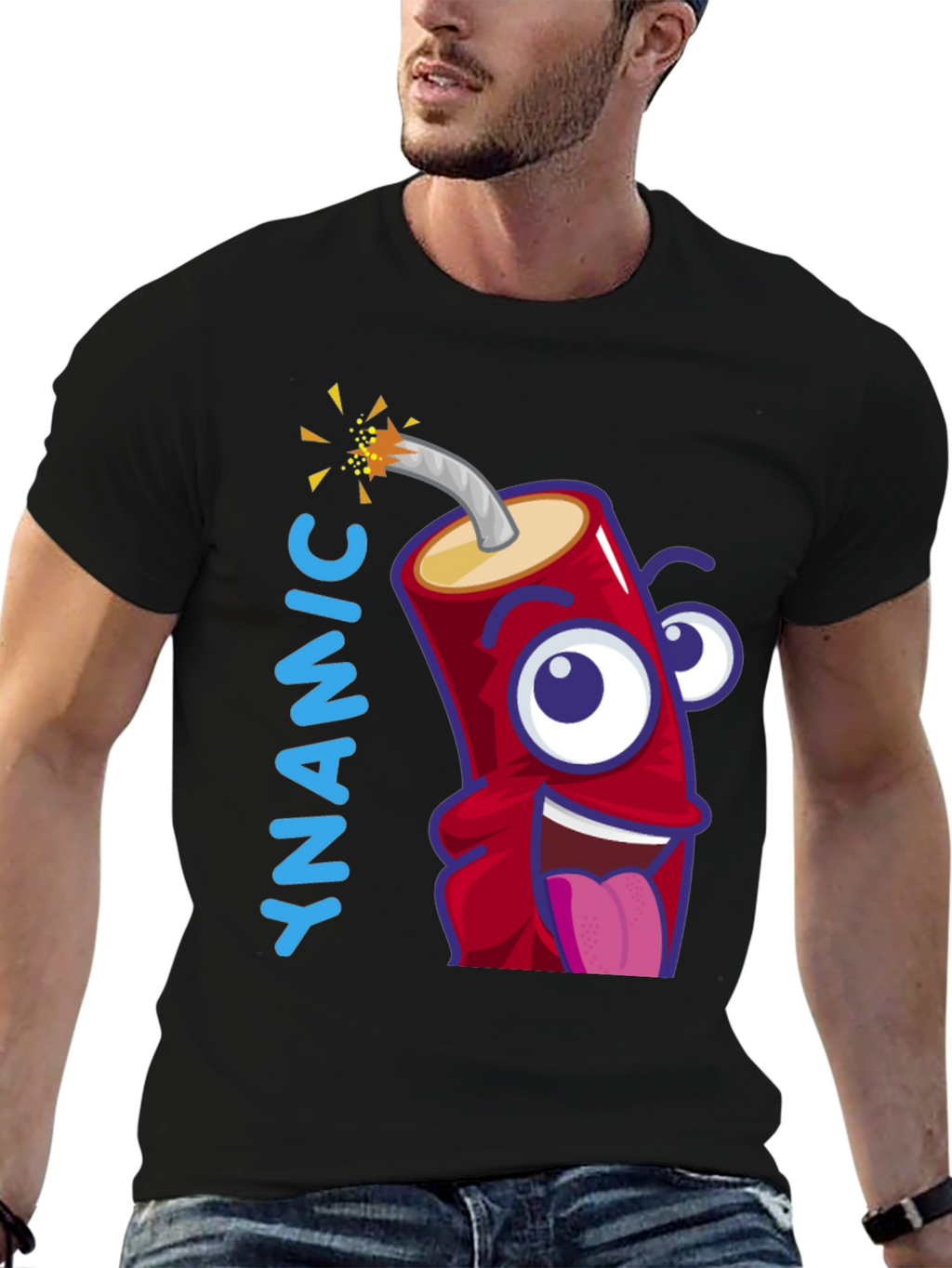 Dynamic Cartoon Dynamite Graphic T-Shirt