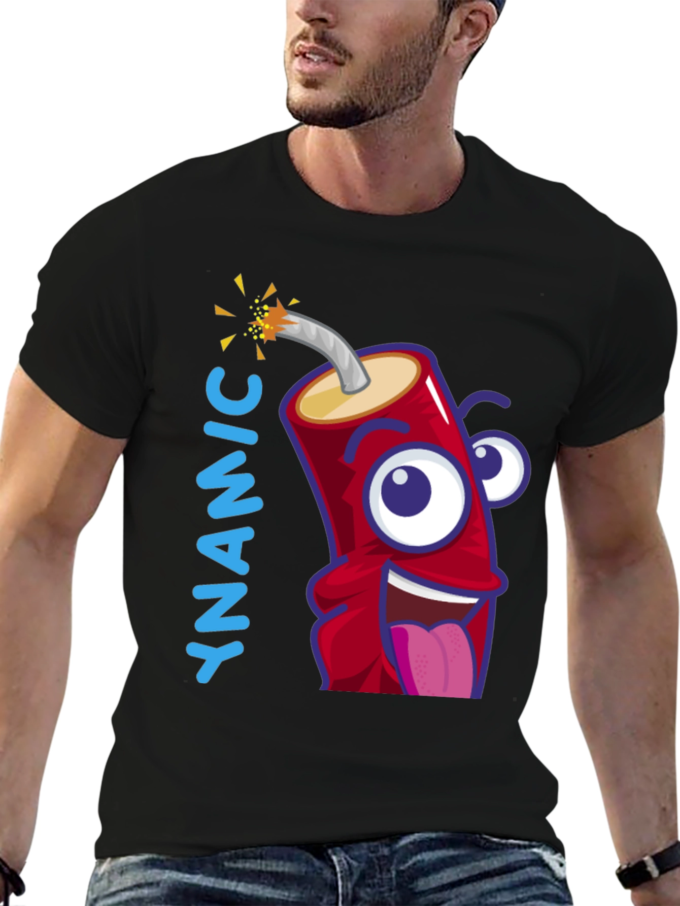 Dynamic Cartoon Dynamite Graphic T-Shirt