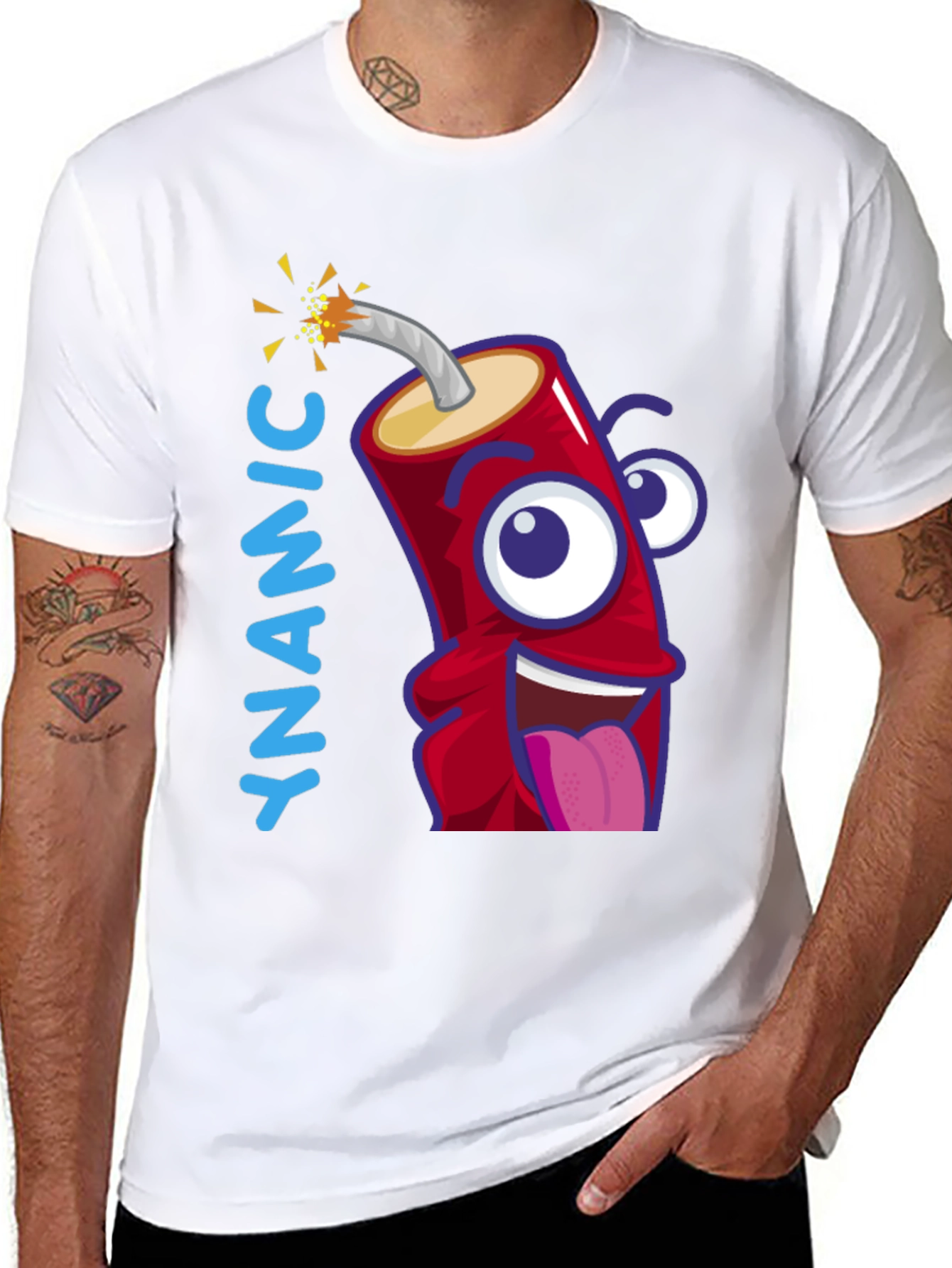 Dynamic Cartoon Dynamite Graphic T-Shirt