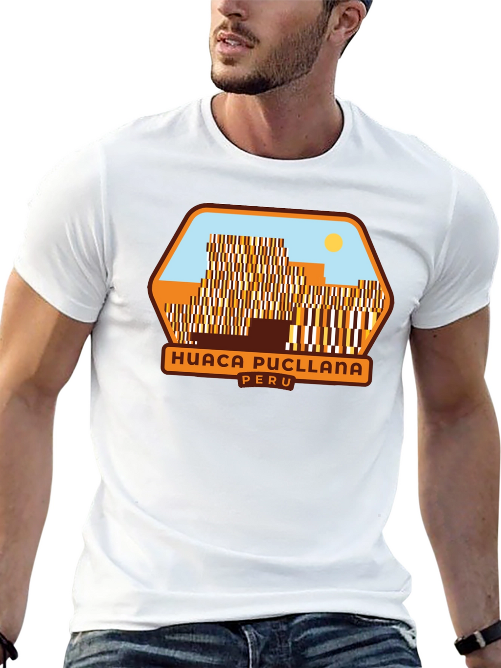 Huaca Pucllana Peru Black Graphic T-Shirt