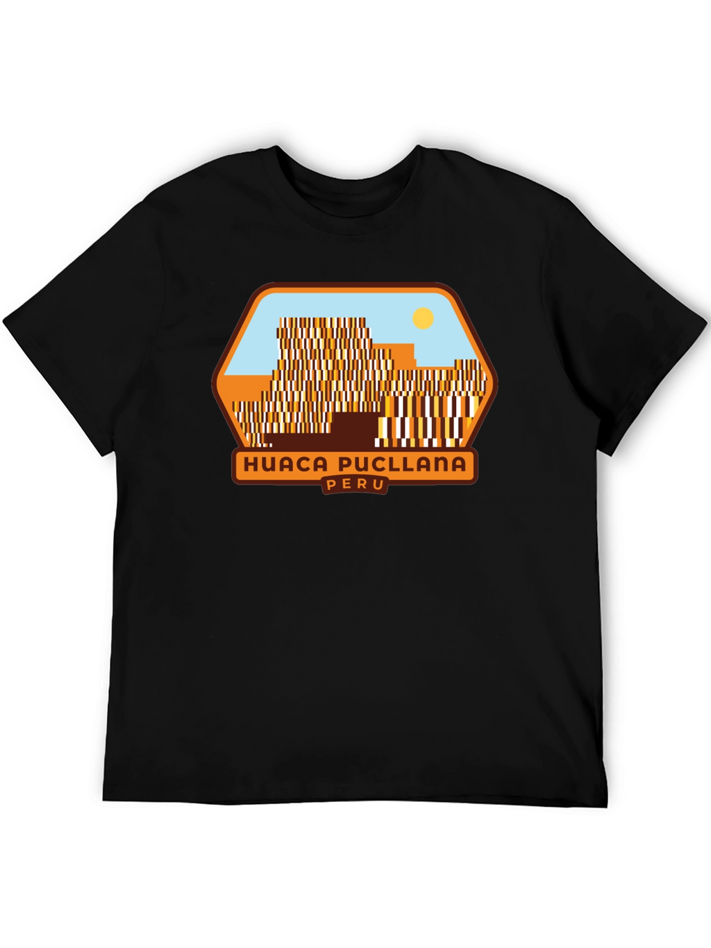 Huaca Pucllana Peru Black Graphic T-Shirt