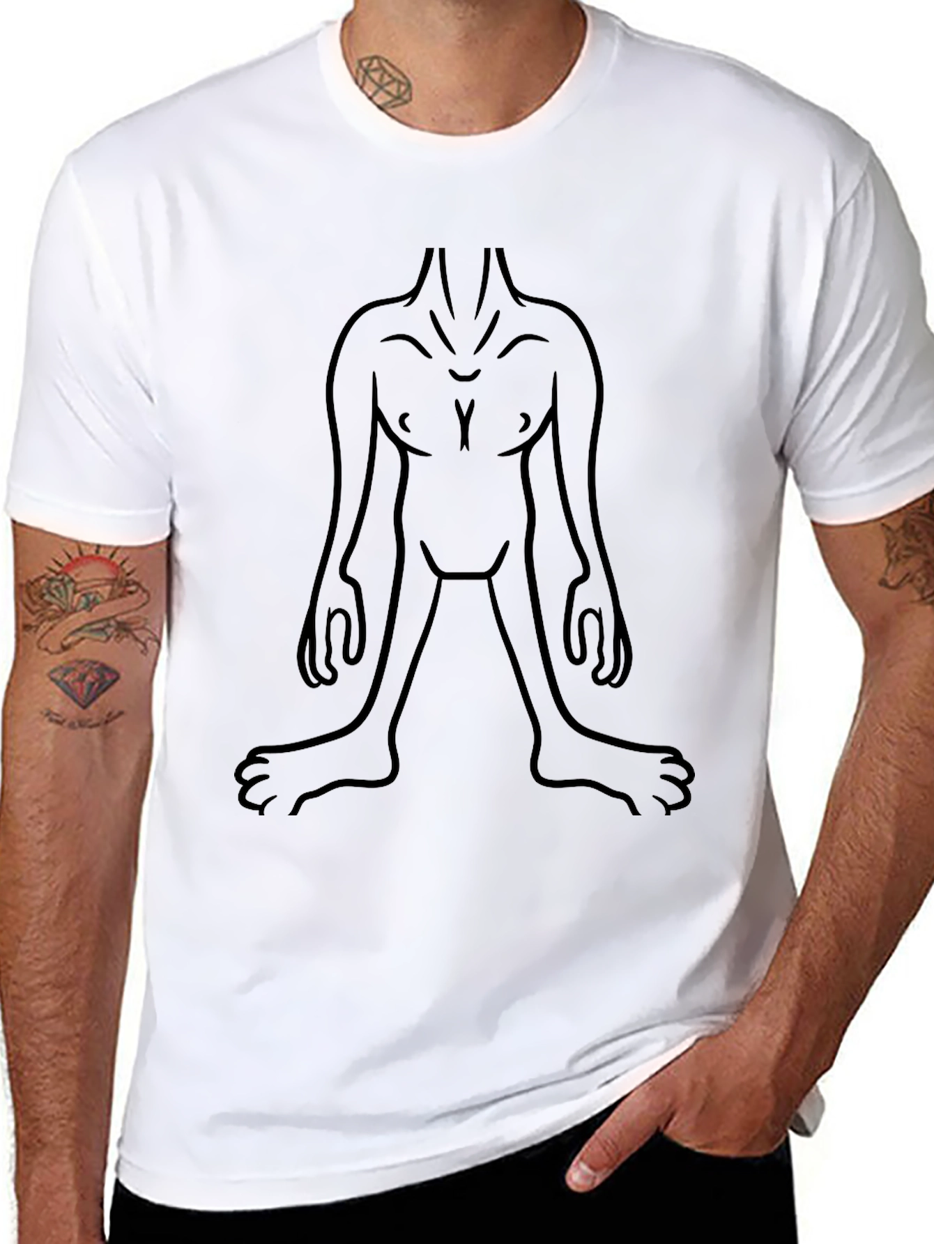 Unique Graphic Tee - Abstract Body Outline