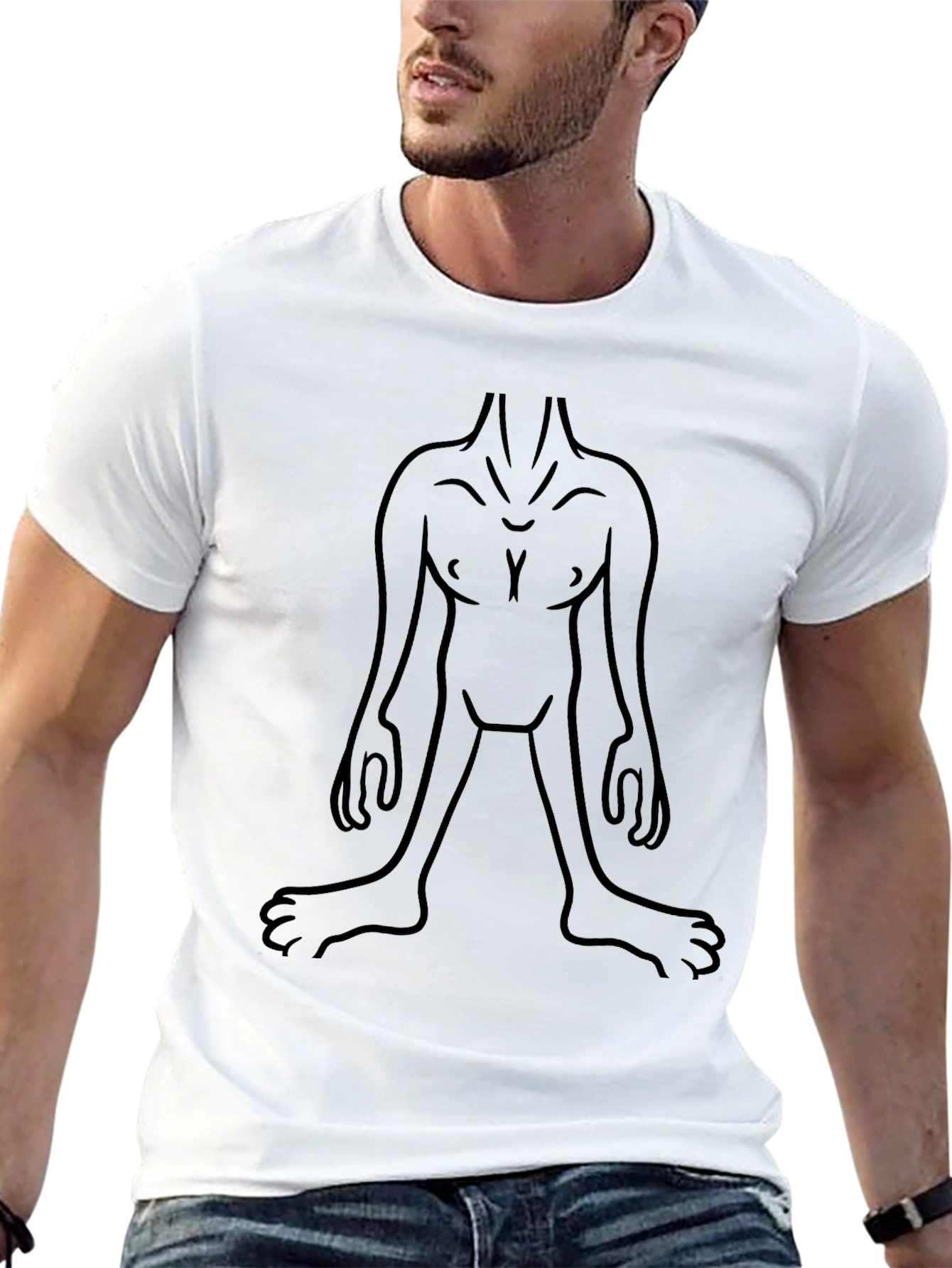 Unique Graphic Tee - Abstract Body Outline