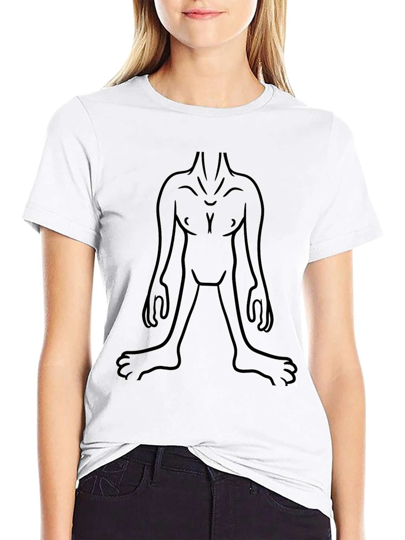 Unique Graphic Tee - Abstract Body Outline