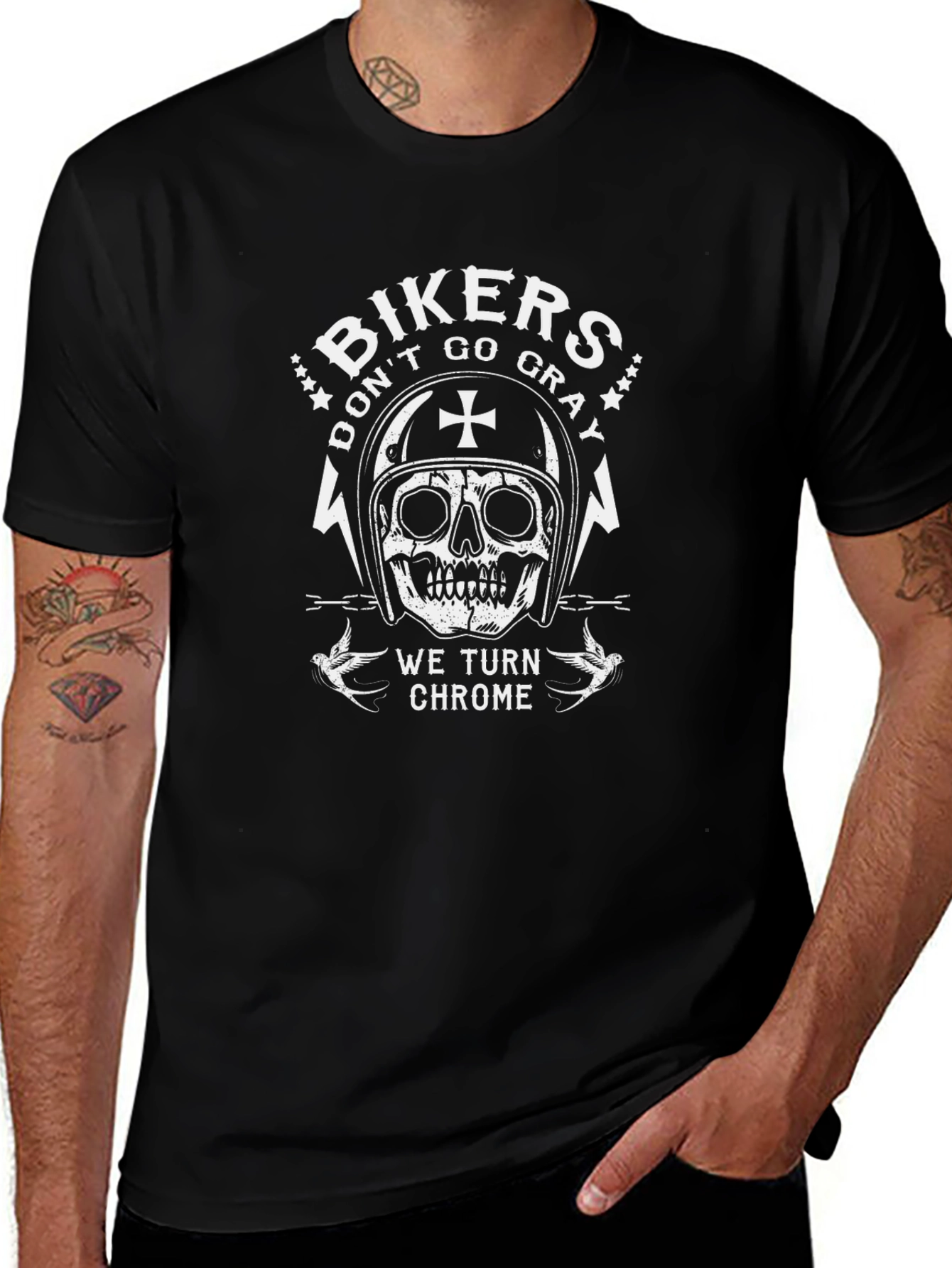 Bikers Dont Go Gray We Turn Chrome T-Shirt