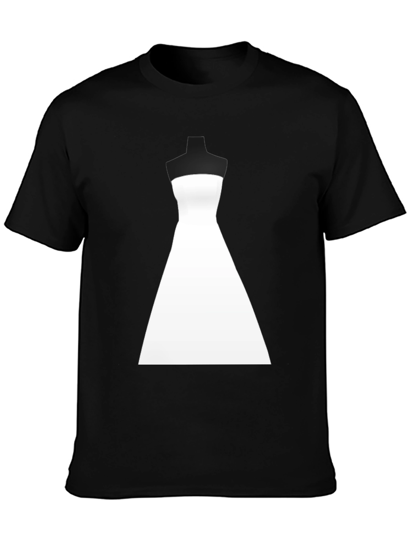 Stylish Wedding Dress Graphic Tee - Black