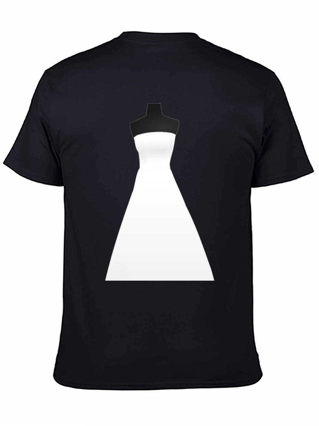 Stylish Wedding Dress Graphic Tee - Black