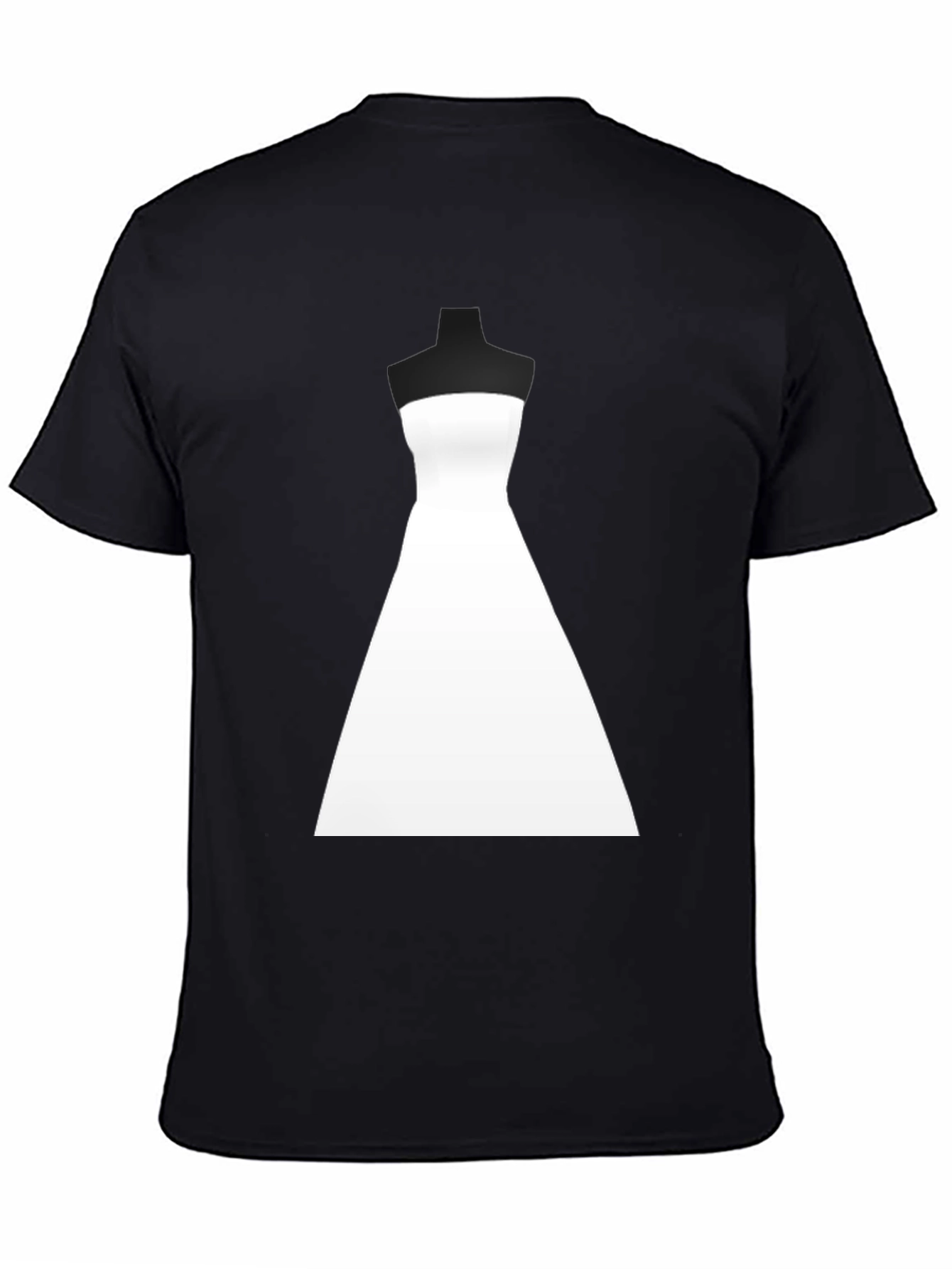Stylish Wedding Dress Graphic Tee - Black