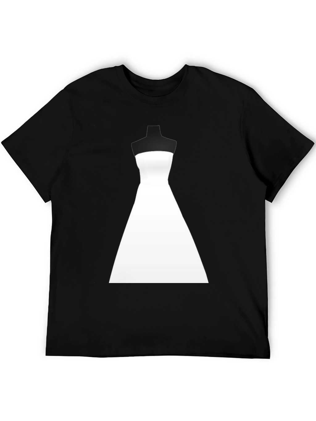 Stylish Wedding Dress Graphic Tee - Black