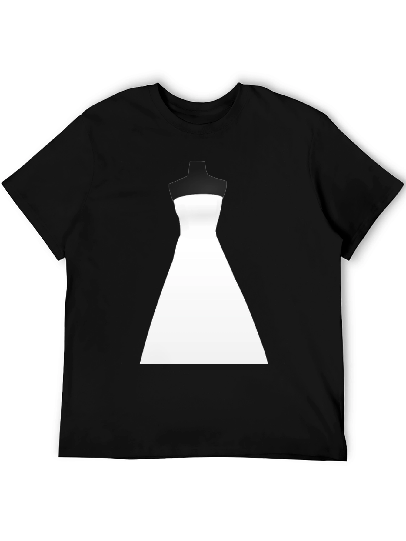 Stylish Wedding Dress Graphic Tee - Black