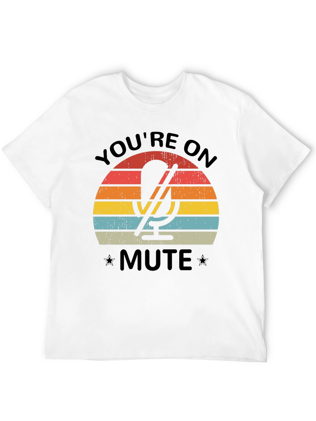 Youre On Mute Black T-Shirt - Retro Microphone Design