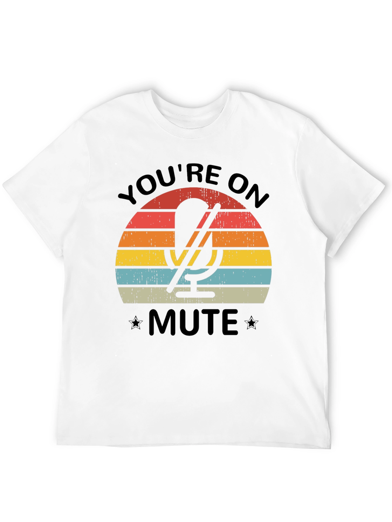 Youre On Mute Black T-Shirt - Retro Microphone Design