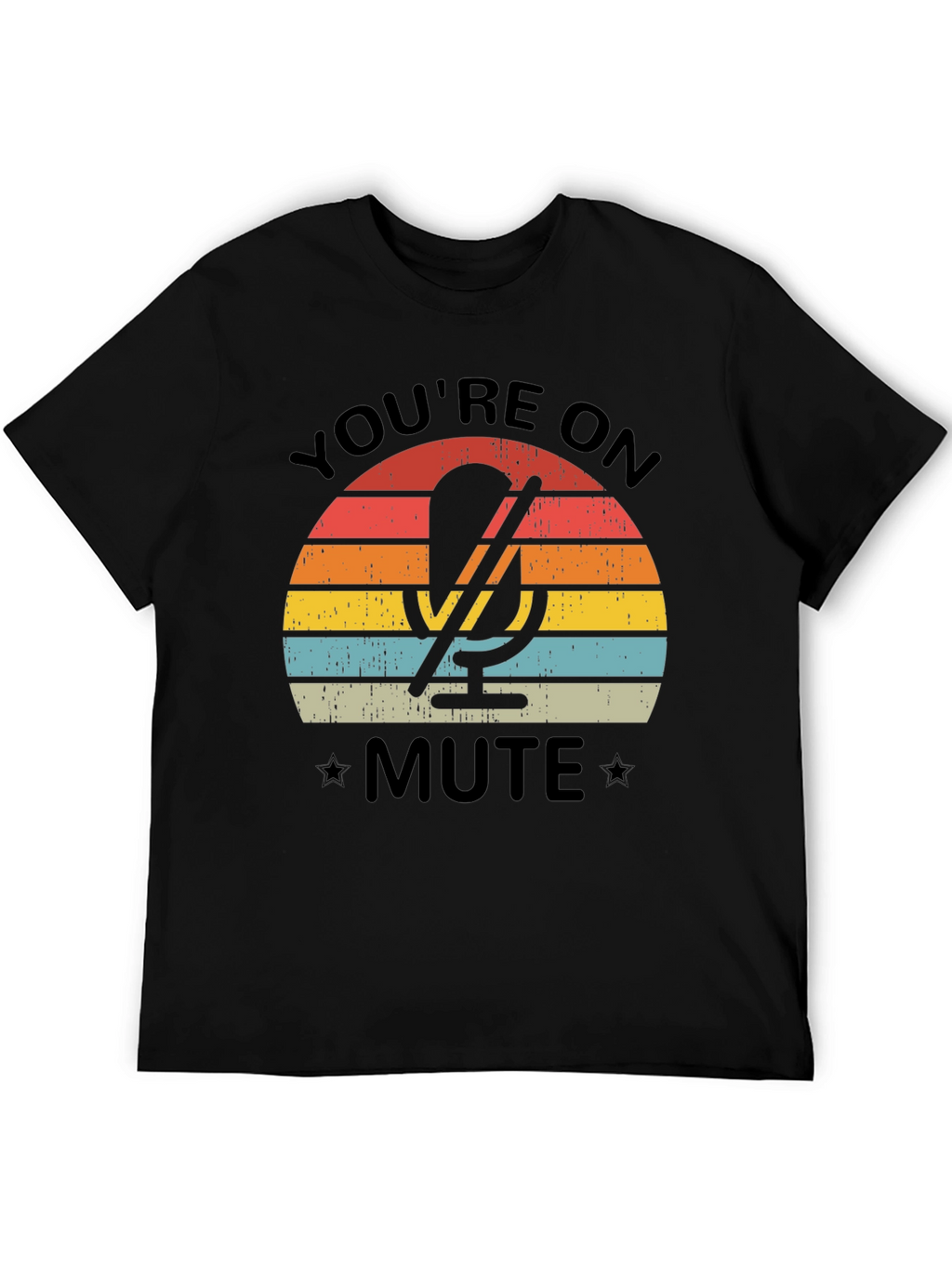 Youre On Mute Black T-Shirt - Retro Microphone Design