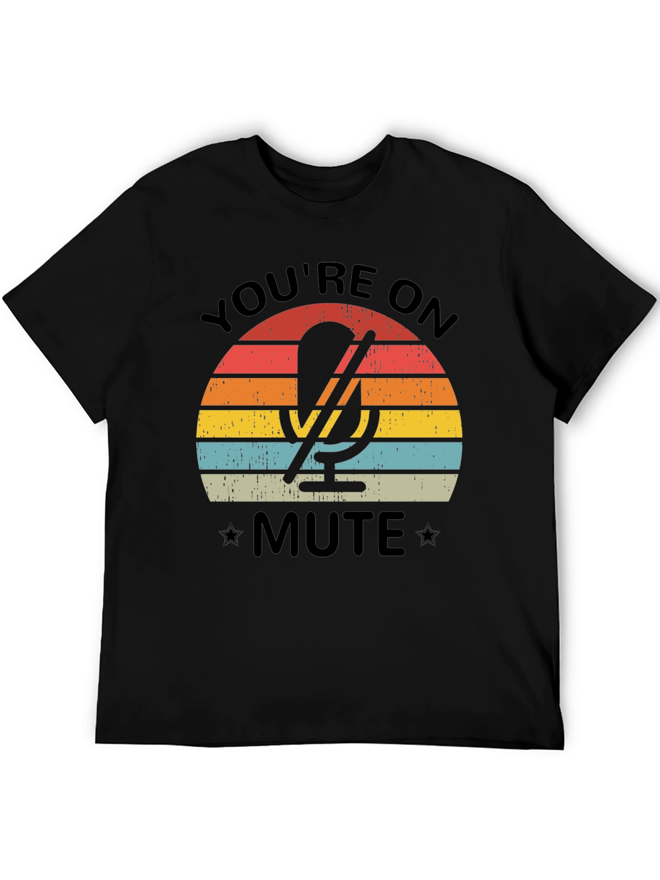 Youre On Mute Black T-Shirt - Retro Microphone Design