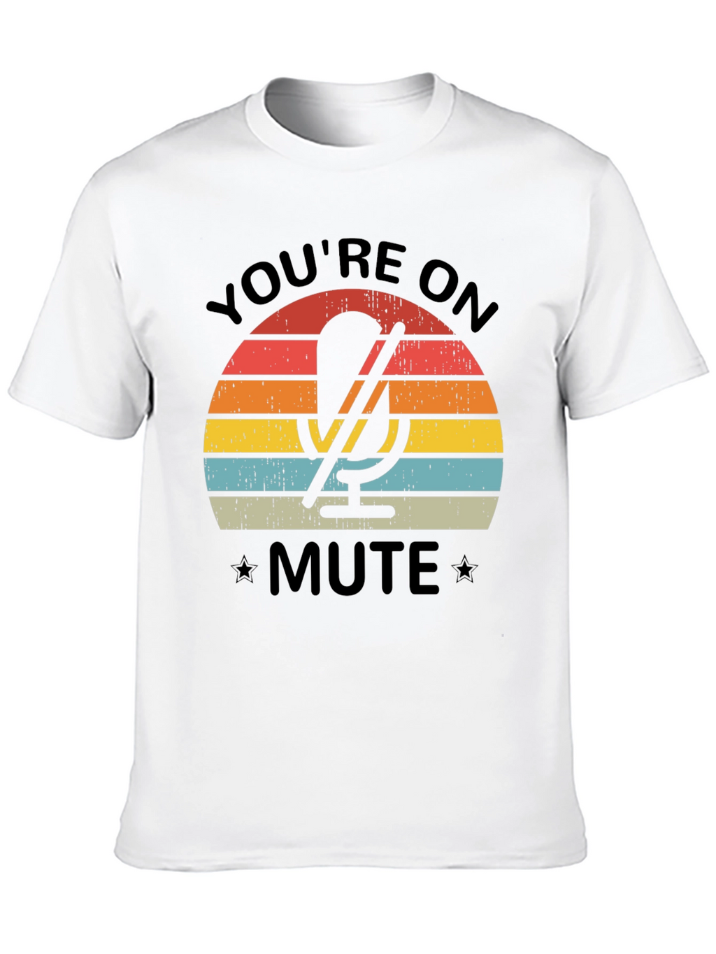 Youre On Mute Black T-Shirt - Retro Microphone Design