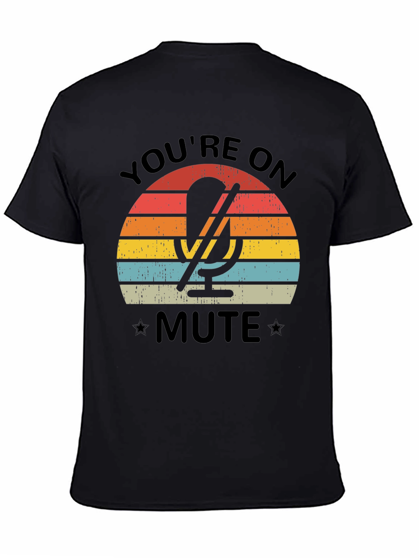 Youre On Mute Black T-Shirt - Retro Microphone Design