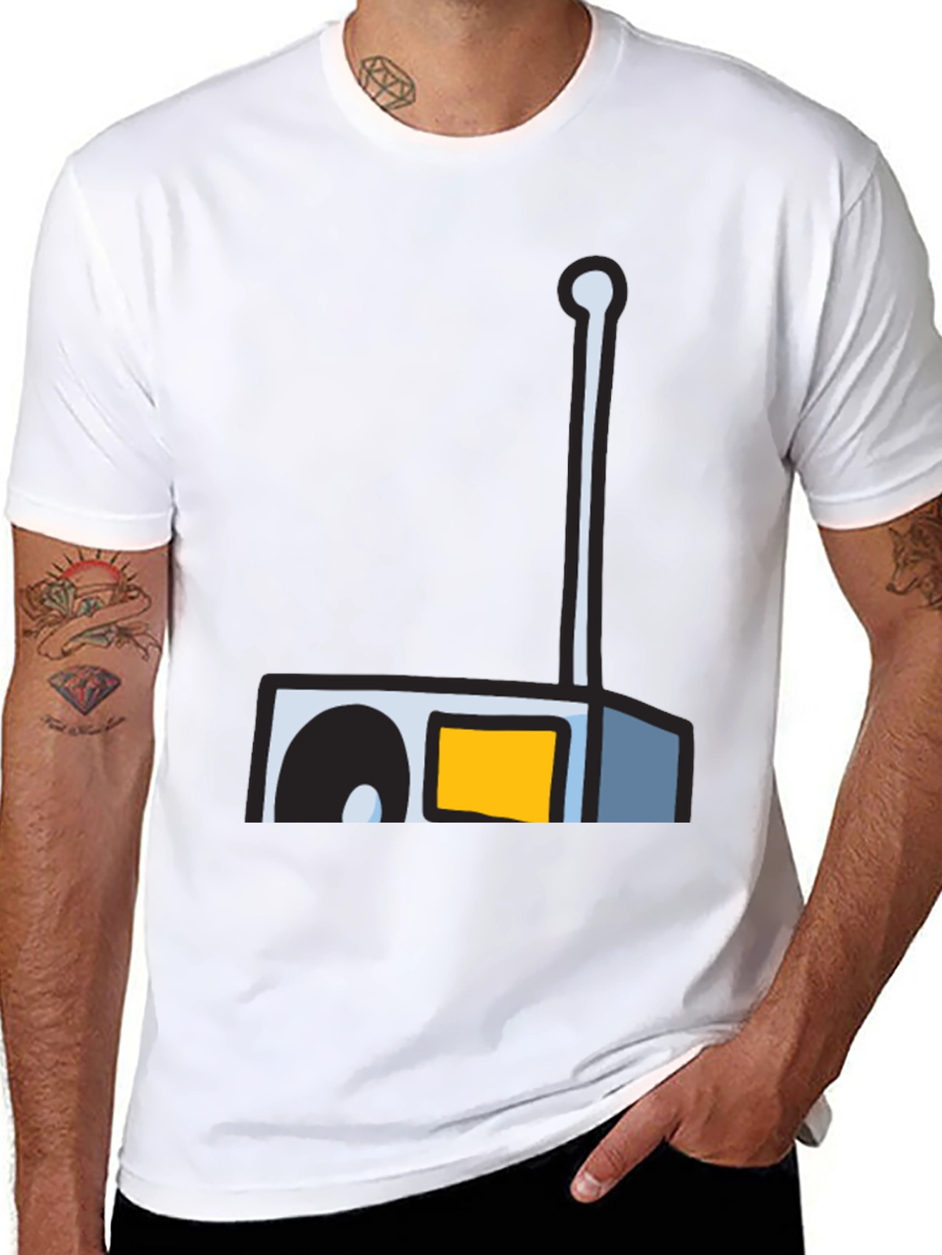 Retro Radio Graphic Tee - Black Unisex T-Shirt