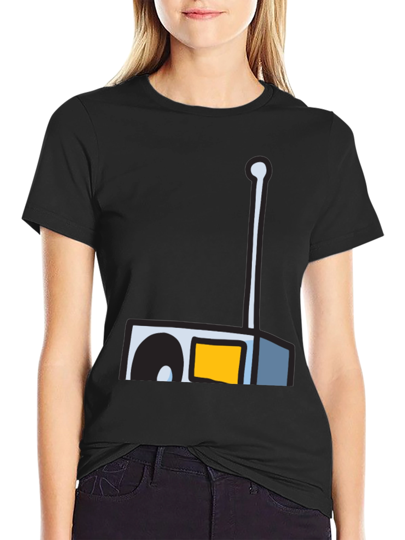 Retro Radio Graphic Tee - Black Unisex T-Shirt