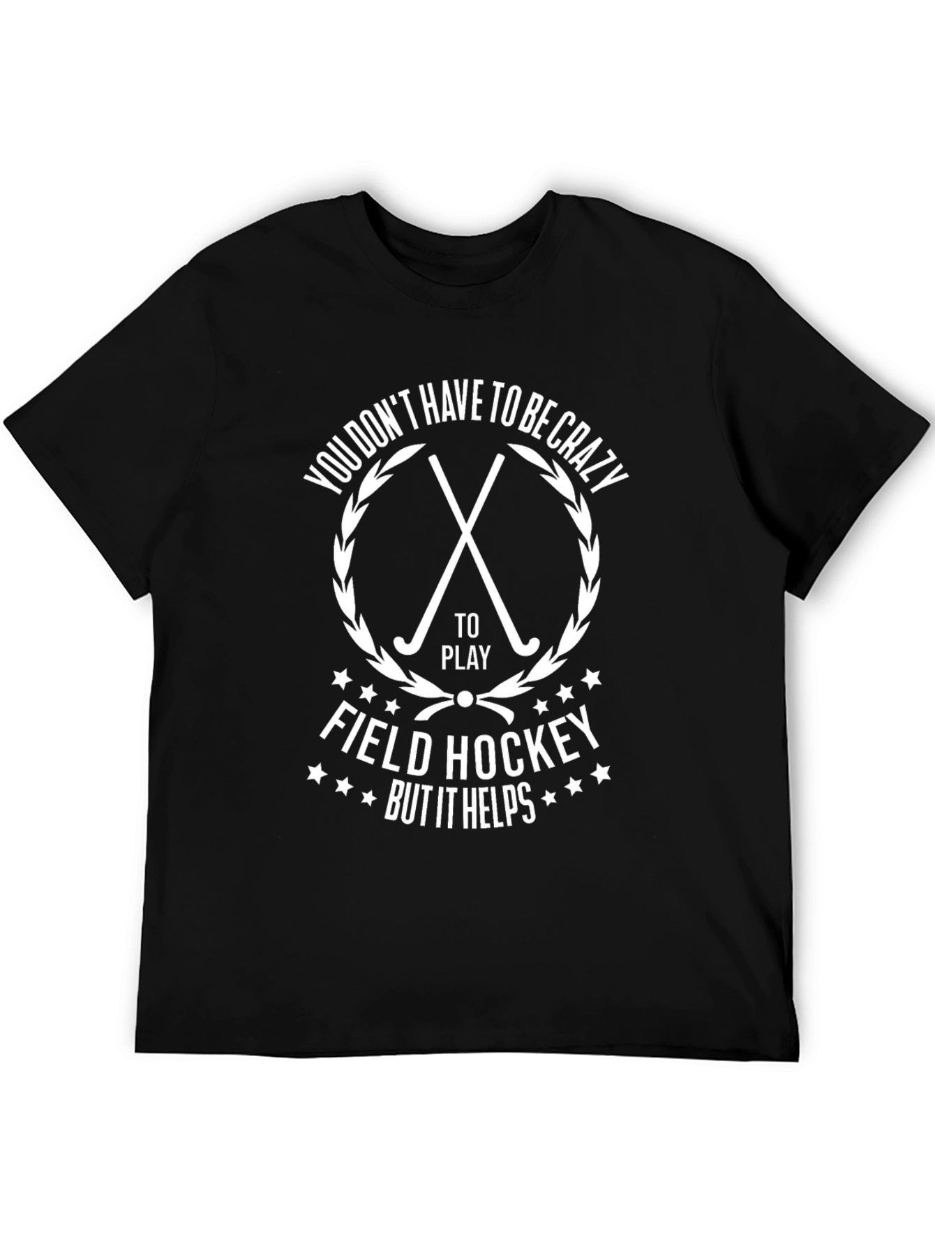Crazy Field Hockey Black T-Shirt