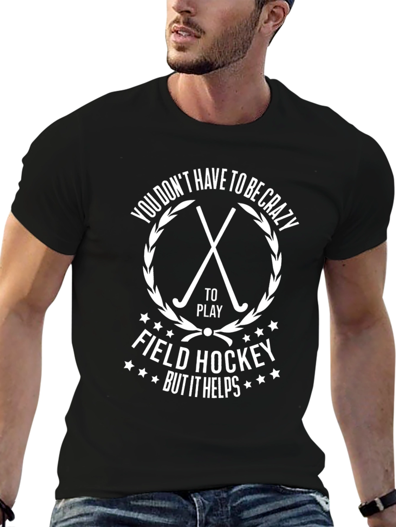 Crazy Field Hockey Black T-Shirt