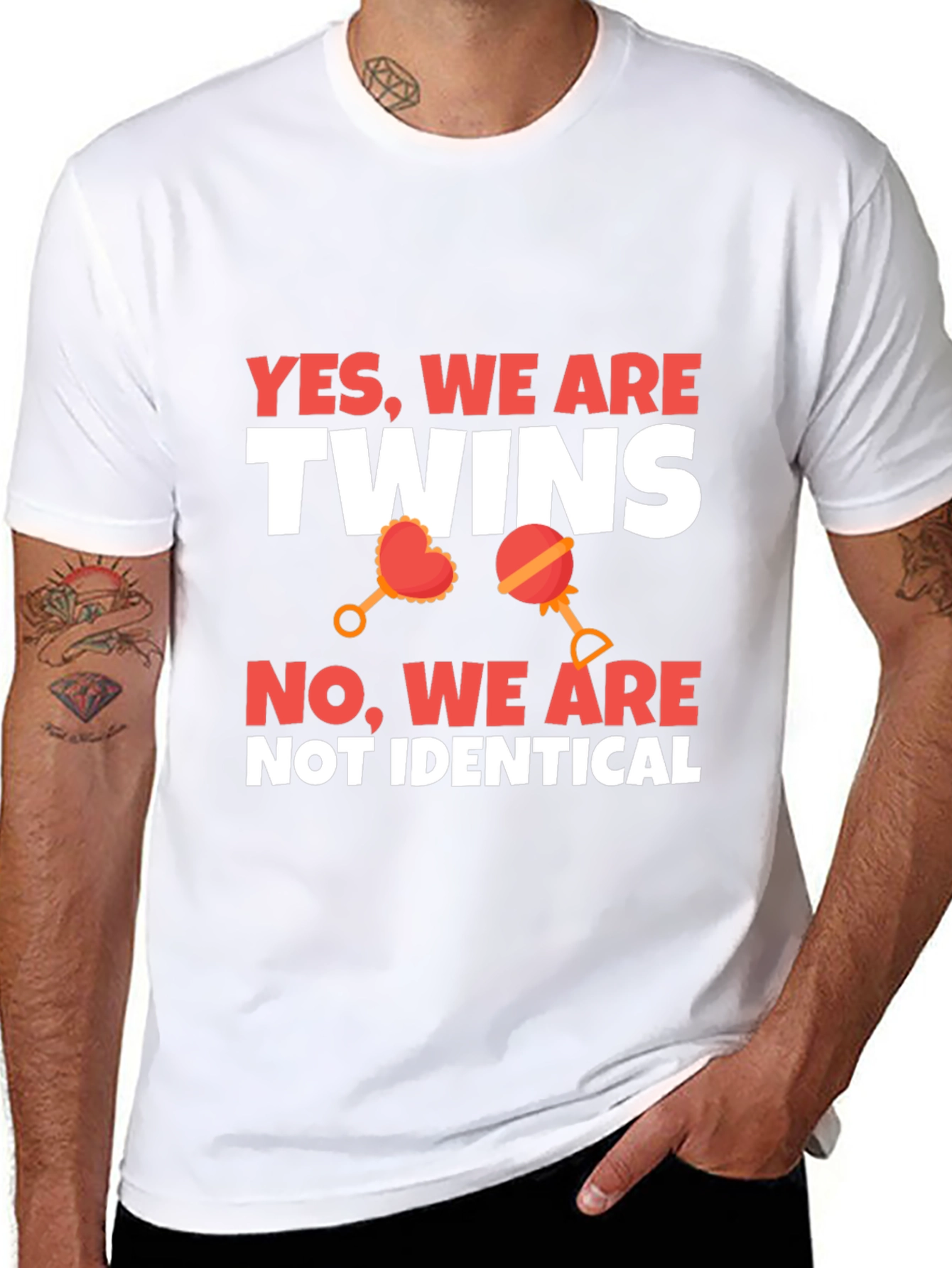 Twins Not Identical Novelty Graphic Tee