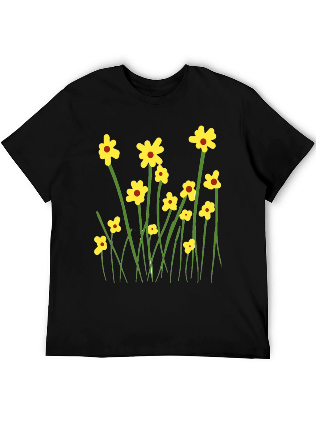 Floral Graphic Tee - Mens Black T-Shirt